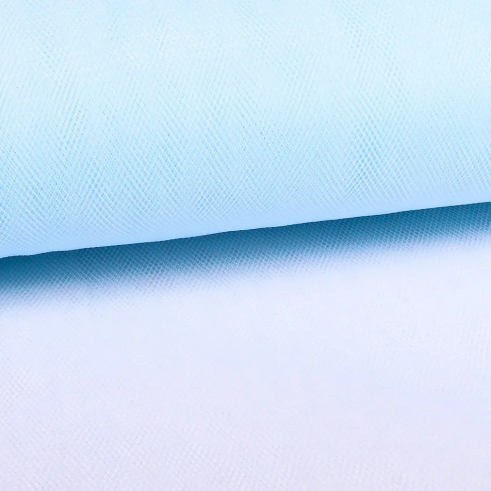 Coupon Tissu Tulle Souple Grande Largeur uni Bleu ciel - Coupon de 160 cm